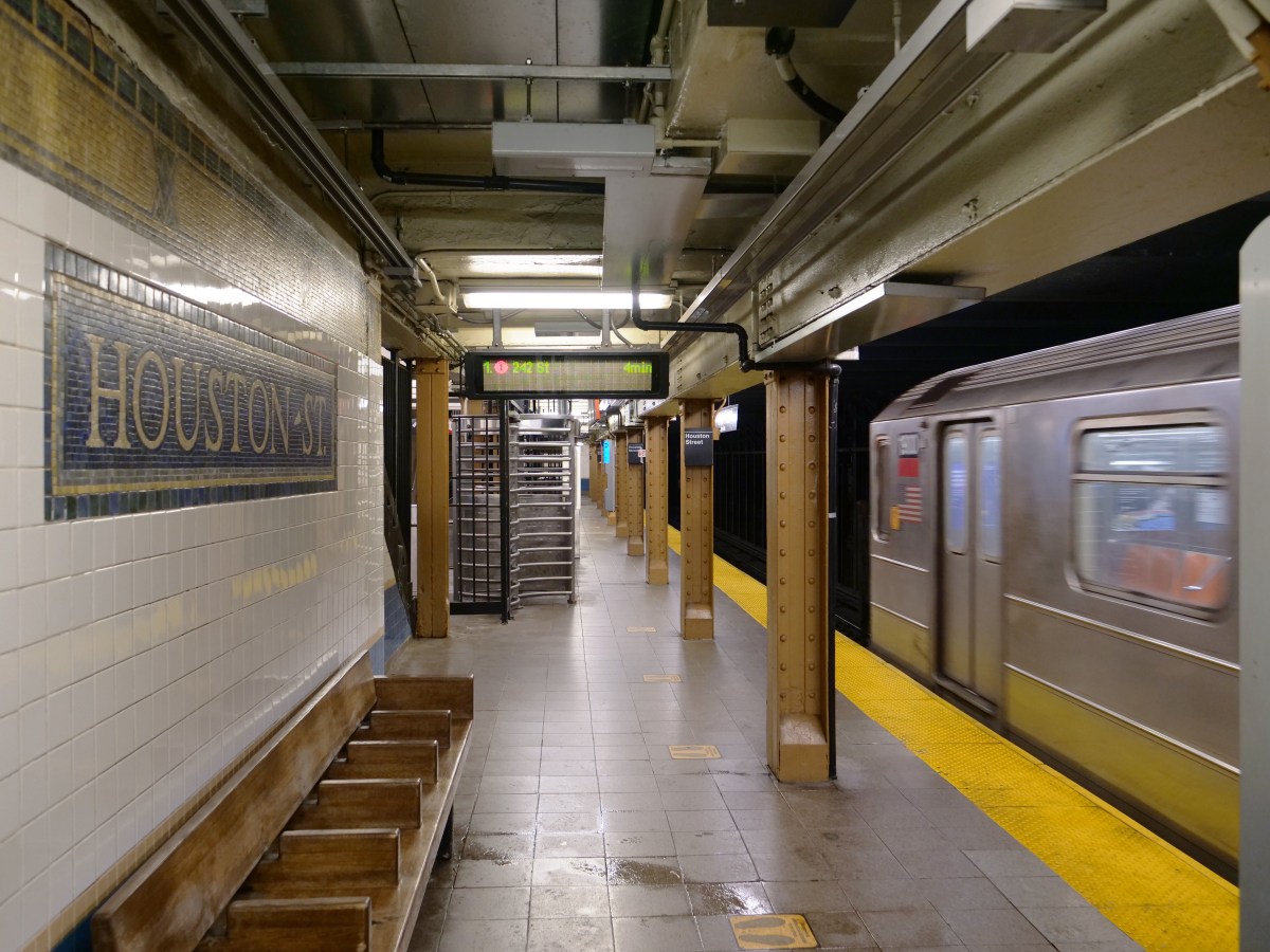 Houston Street station in Manhattan where subway arson attack occurred