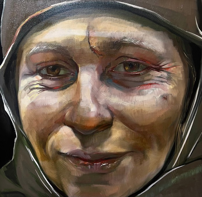 painting of a woman's face, by Zhenya Gershman