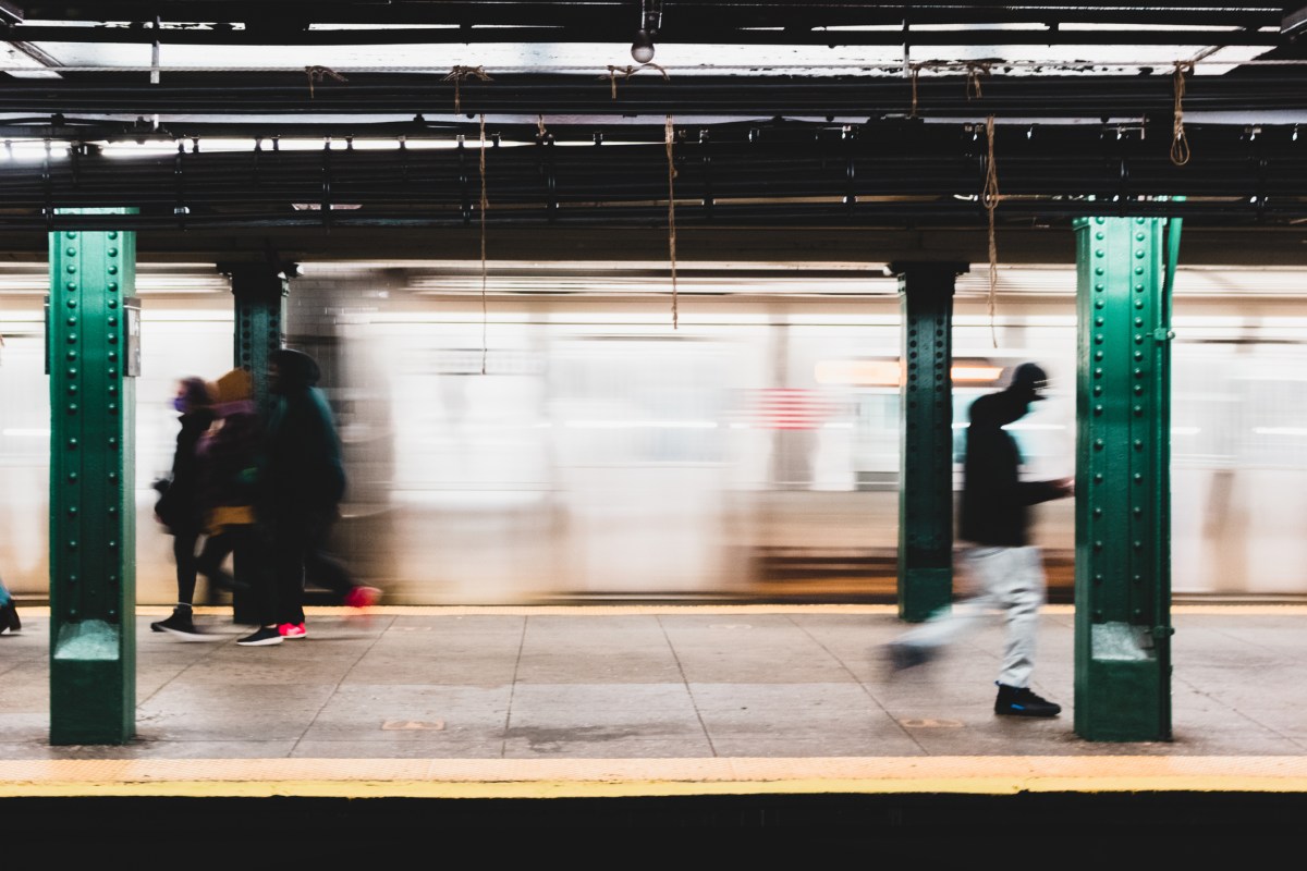 Busy transit station in New York City