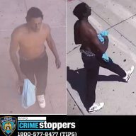 surveillance photos of a man wearing black pants and no shirt wanted for a shooting Upper West Side, Manhattan
