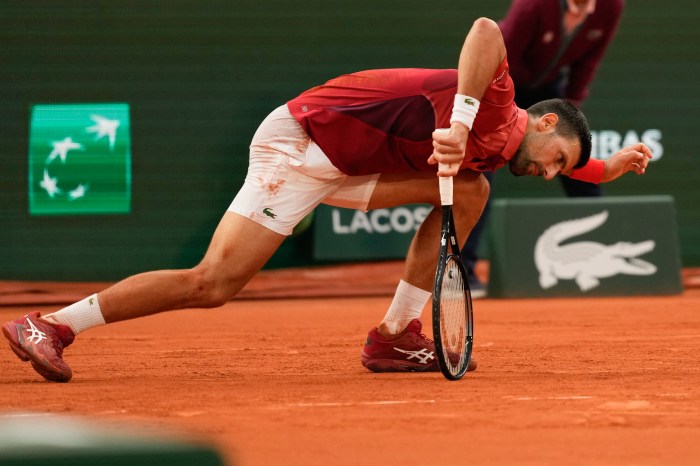 Novak Djokovic injury French Open