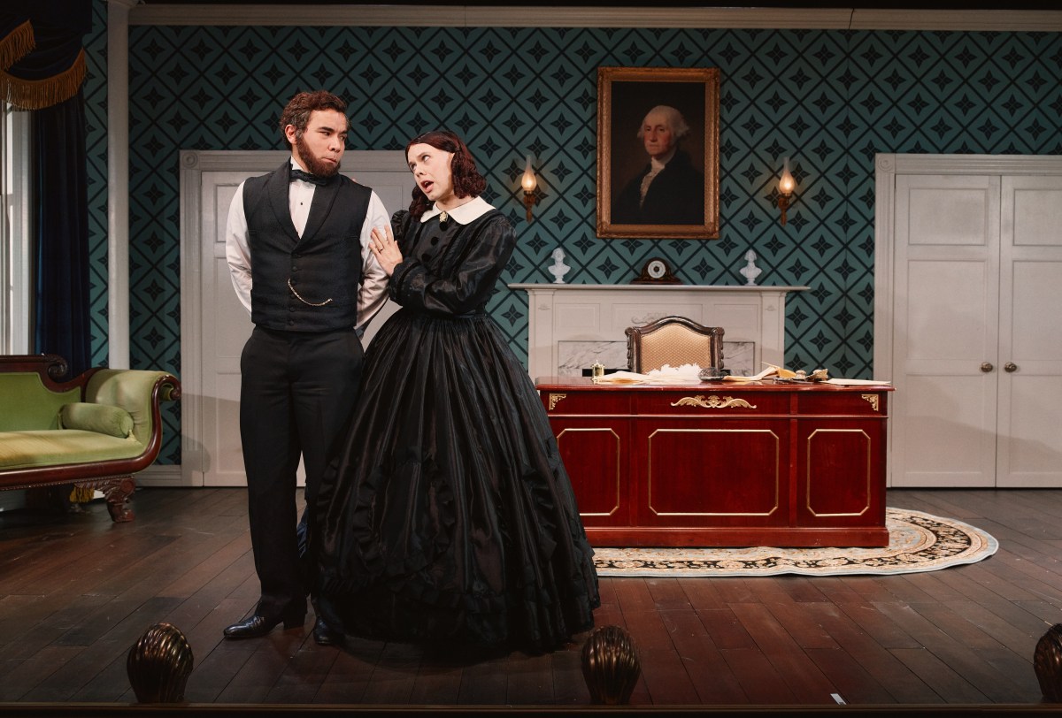 Acting as Abraham and Mary Todd Lincoln in "Oh Mary!" on Broadway