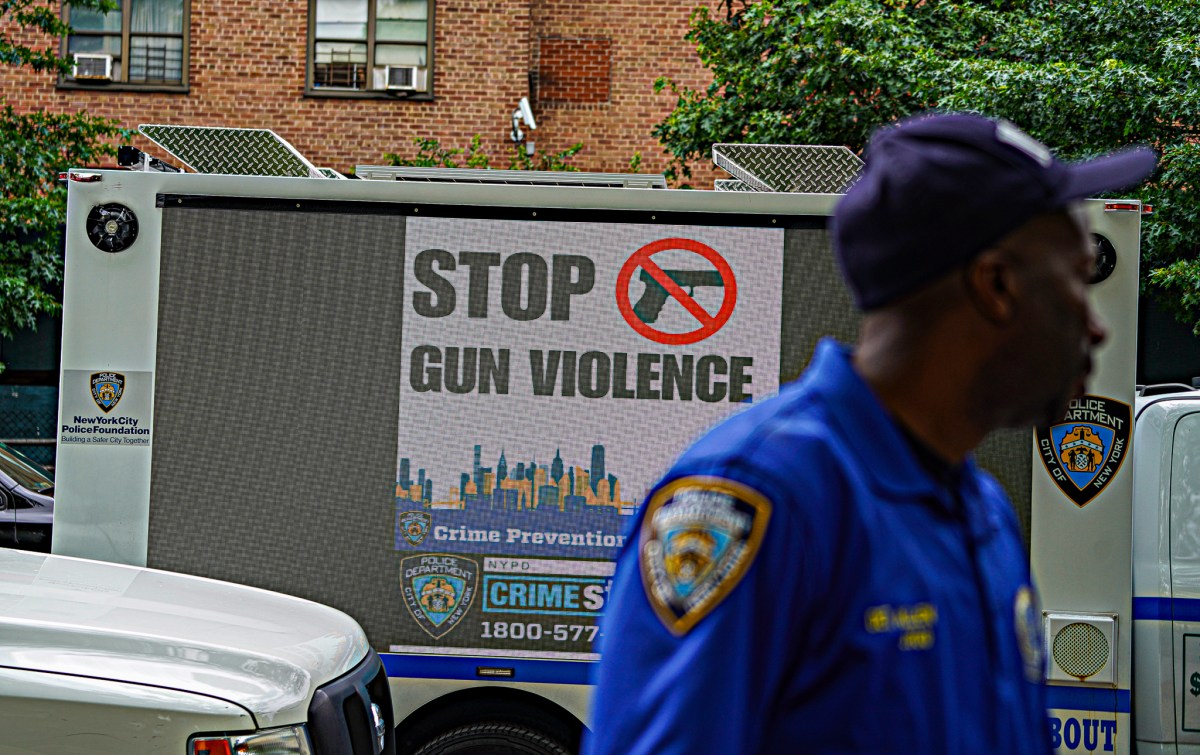 NYPD officer on patrol in Brooklyn neighborhood plagued by gun violence