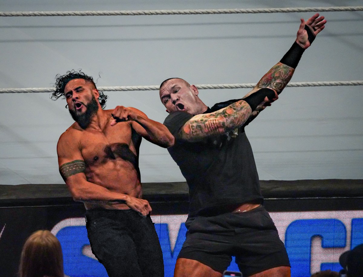 Randy Orton does battle outside of the ring with the Bloodline