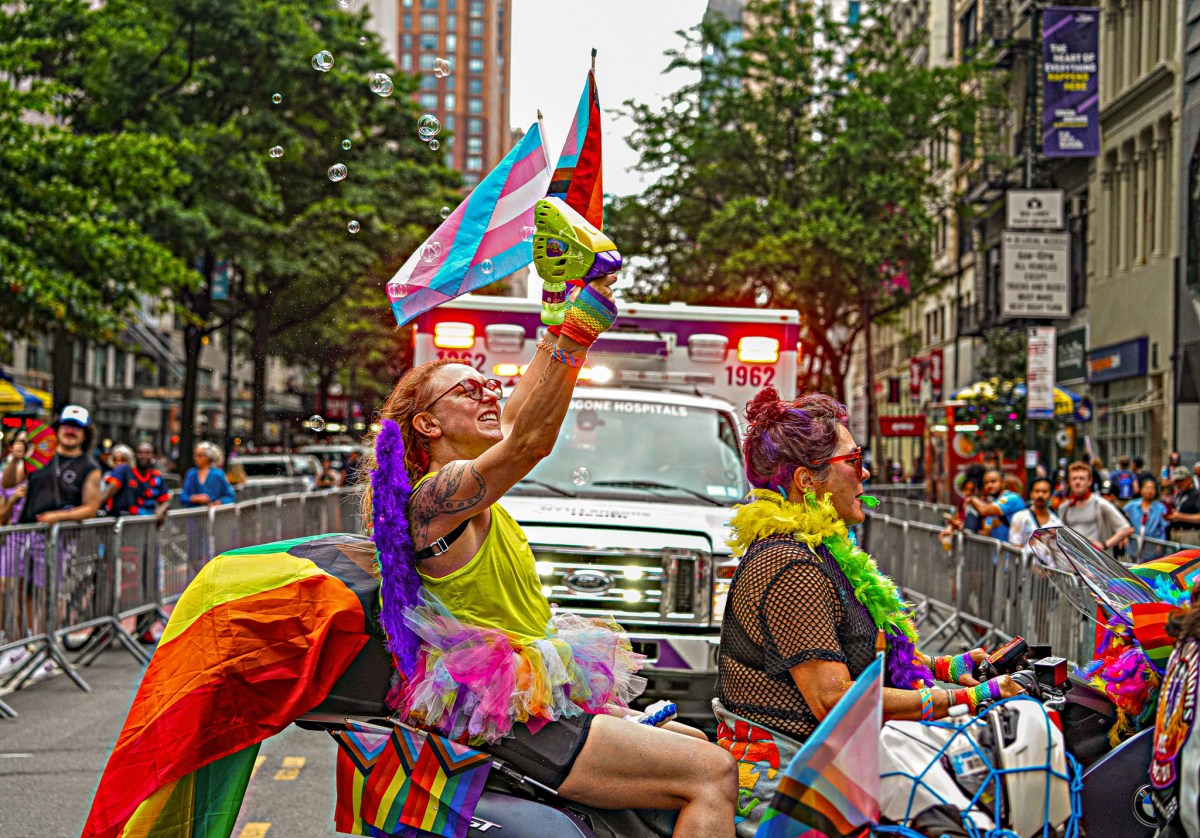 With the revving of motorcycle engines and bursts of rainbow confetti the annual New York City’s Pride March danced their way down to the East Village