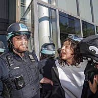 Protester dressed as orca arrested in Lower Manhattan