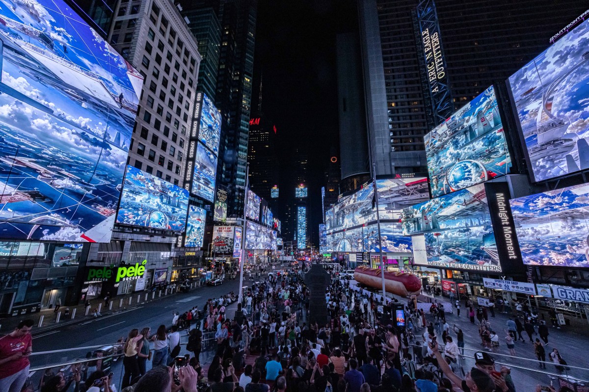 Times Square transforms for Midnight Moments each night.