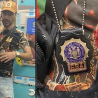 Fake cop in Lower Manhattan with bogus shield worn