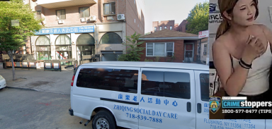 residential block in Queens with a van parked out front where a robbery occurred