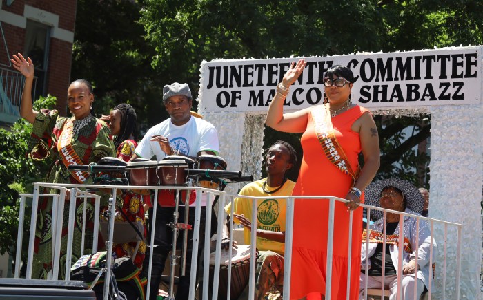 Supreme Court Justice, Machelle Sweeting and Diane Anderson, founder of Meet Me at the Crossroads were grand marshals of the Juneteenth Parade in Harlem