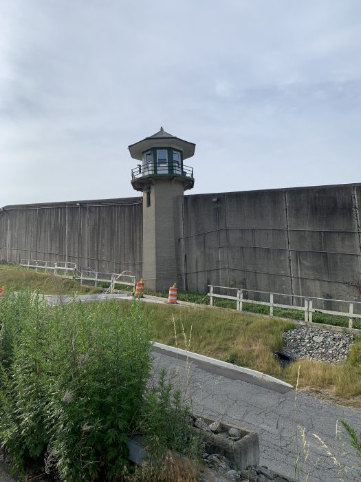 prison building with watchtower 