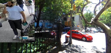 Greenwich Village, Manhattan street in the daytime with a red car