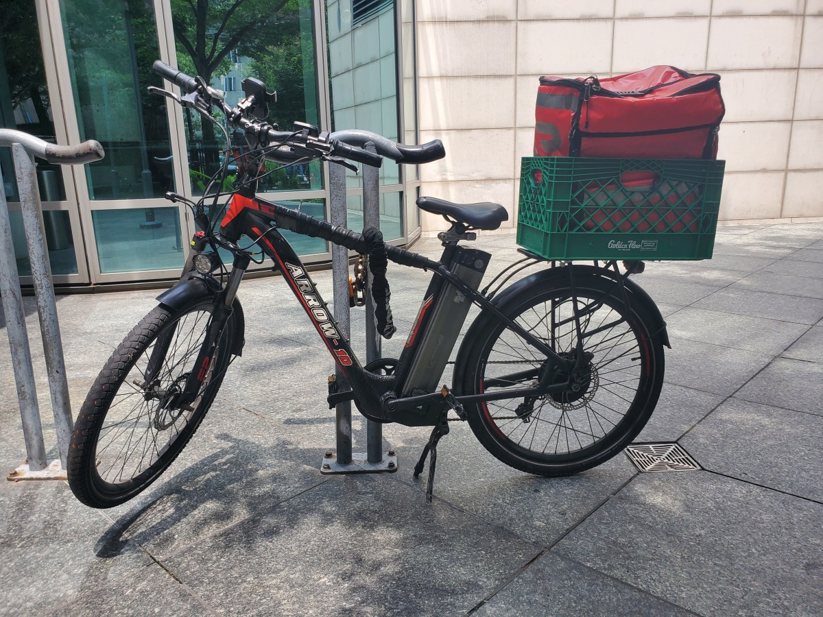 E-bike outside for charging