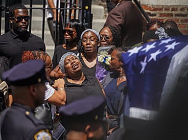 Mother grieves Bronx NYPD recruit at his funeral