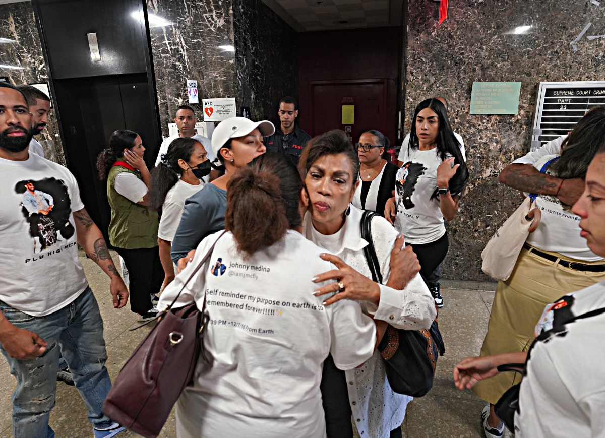 The family and friends of 40-year-old Johnny Medina packed a 9th floor courtroom located 111 Centre Street on July 23 to face the man who reportedly stole the beloved artist from them in a bloody attack last month. 