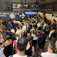 Commuters squeezed onto the L train platform at the 14th Street-Union Square station while the line was delayed on July 16, 2024.