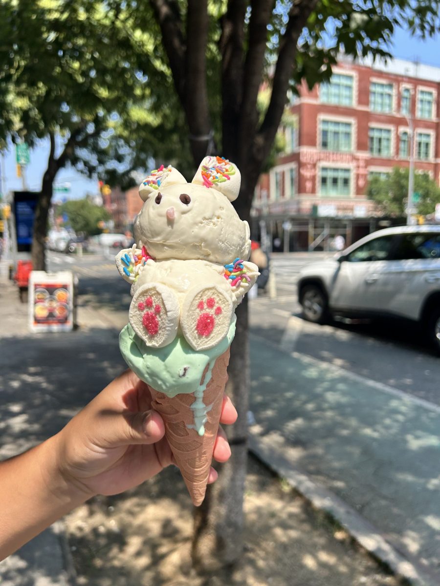 Ice cream shaped like a bunny at Stuffed Ice Cream.