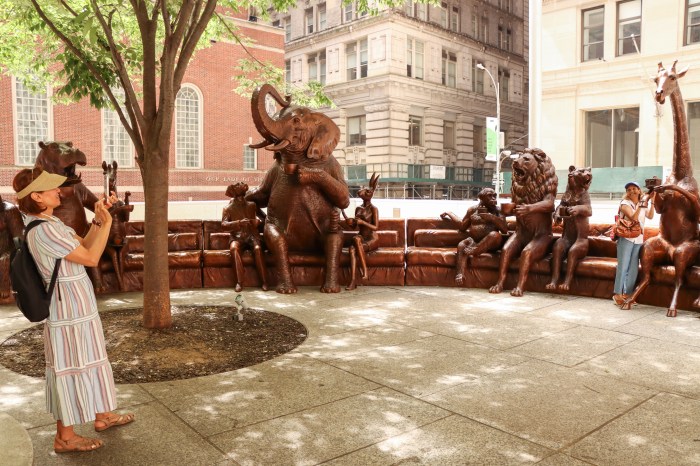 Care to take a seat on Gillie and Marc's couch? Their latest sculpture ‘Wild Couch Party’ is in NYC.