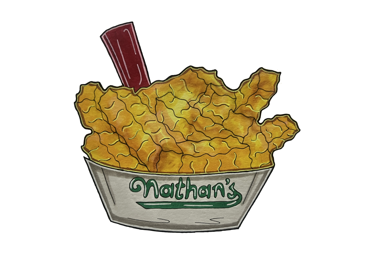 an illustration of Nathan's crinkle cut fries