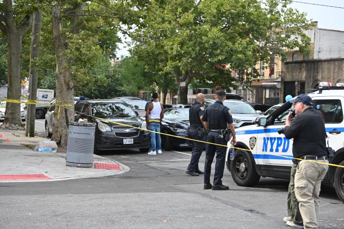 Police at crime scene in Brooklyn