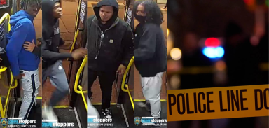 four men on a bus wanted for an assault