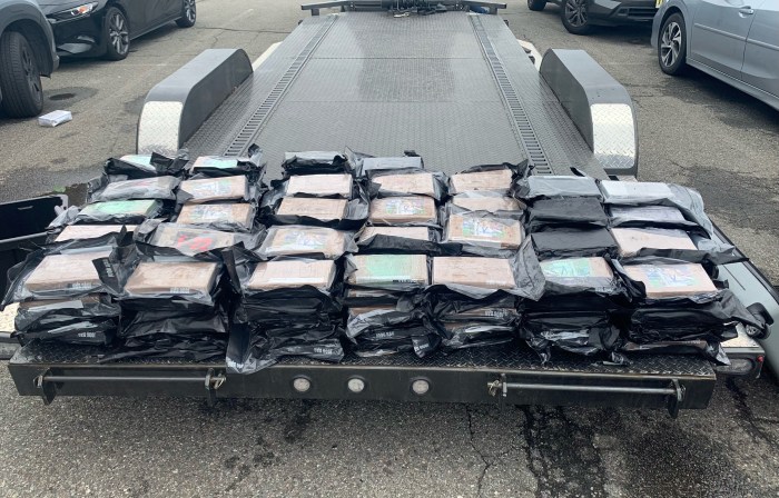 bricks of cocaine found in a tractor trailer in the Bronx