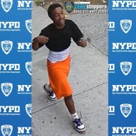 person wearing orange shorts in Brooklyn