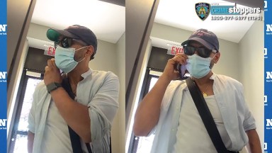 man wearing mask and a white shirt and T-shirt in Bronx