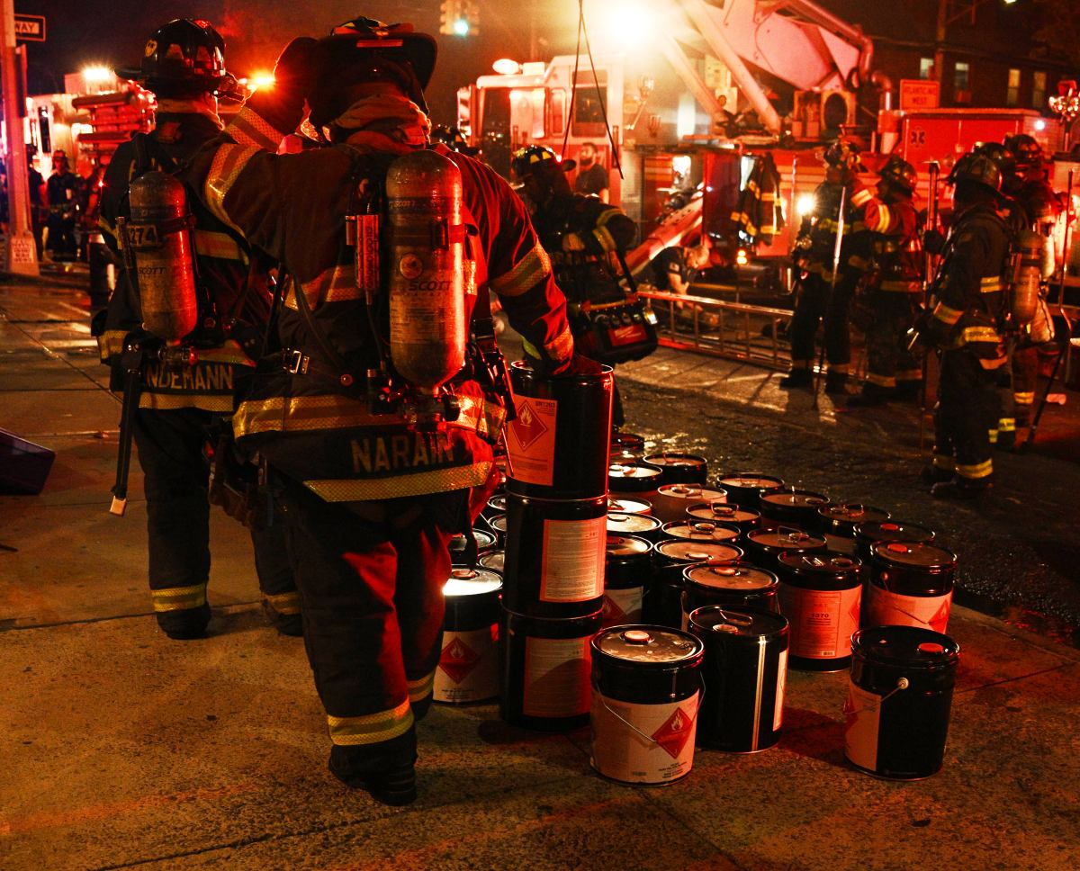 Queens firefighters remove chemicals