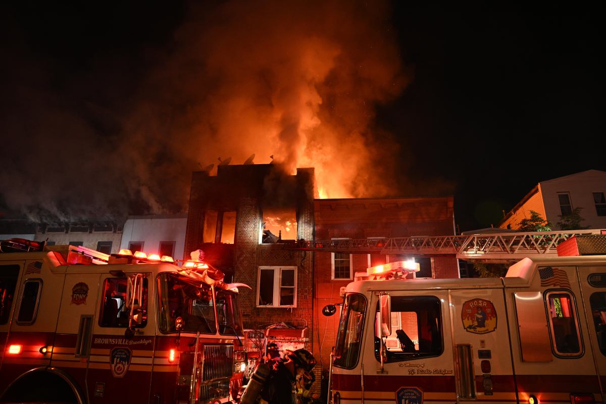 The FDNY took on a four-alarm fire that ripped through multiple Brooklyn buildings.