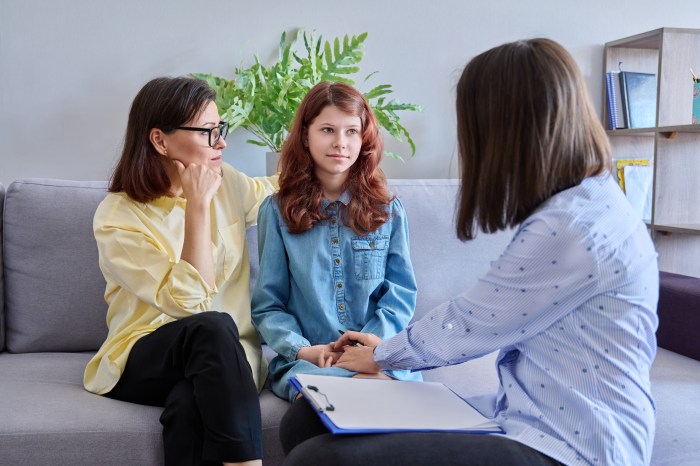 Mother daughter in healing therapy session