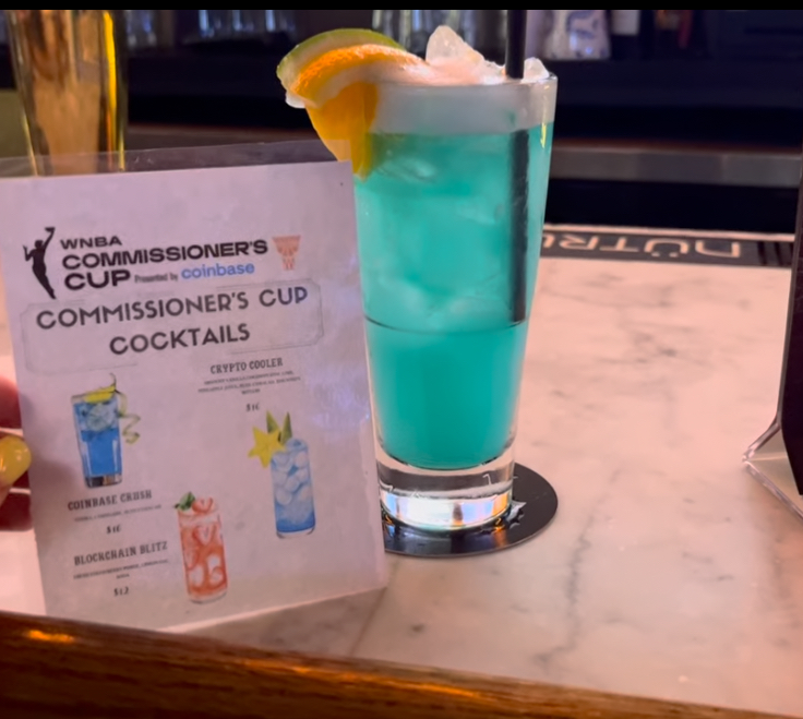 a blue cocktail