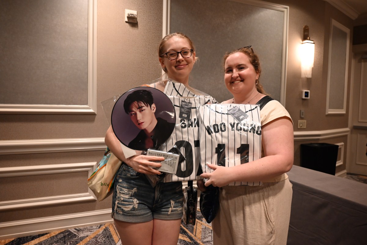 Jaclyn Marney and Amanda McGrory waited hours for the chance to buy ATEEZ merchandise at the NYC Pop-Up