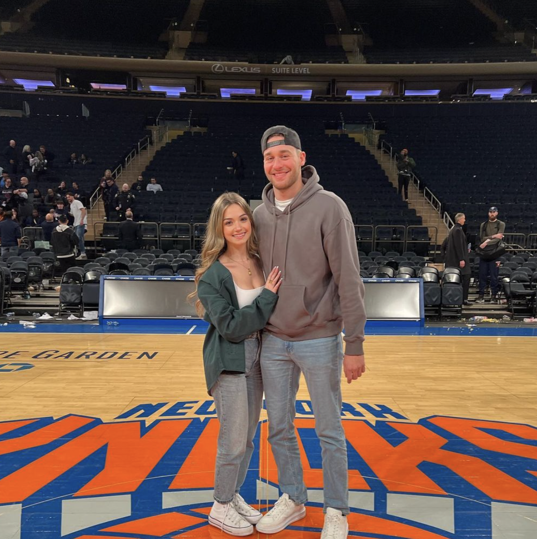 Joe Mele and Angela at a Knicks game