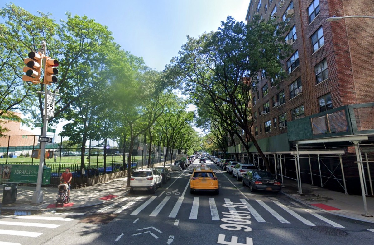 The intersection of York Avenue and East 90th Street on the Upper East Side.