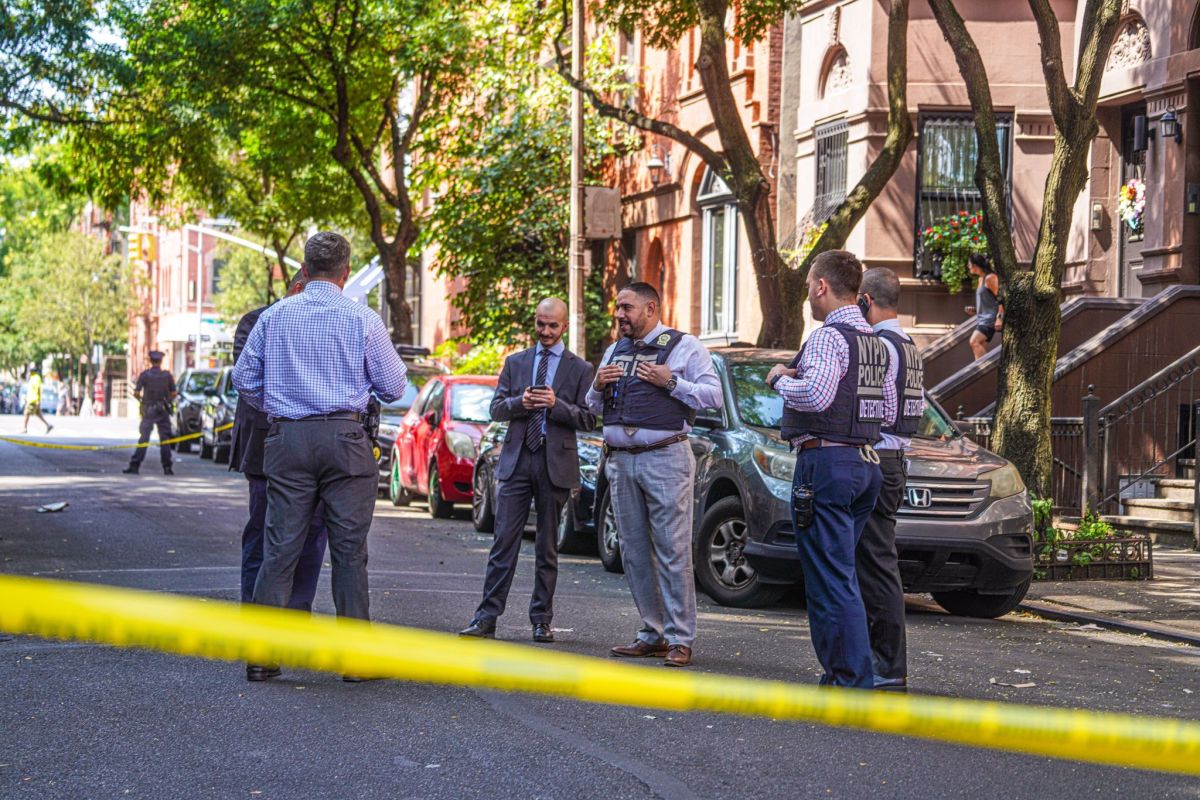 Police investigate crime scene where Harlem man was shot