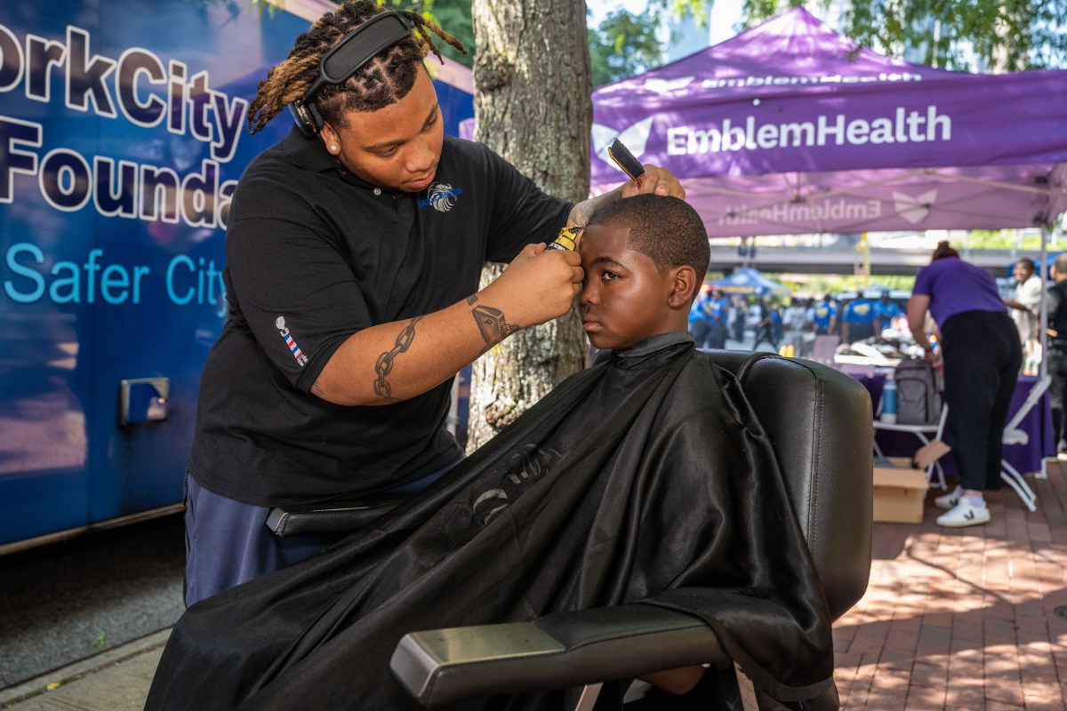 Eagle Barber, part of Eagle Academy's  CTE program, provided free hair cuts.