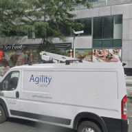 supermarket and white van on Upper West Side in Manhattan