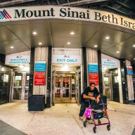 entrance to Mount Sinai Beth Israel hospital in Manhattan