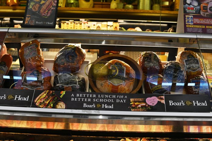 deli meats in a glass case