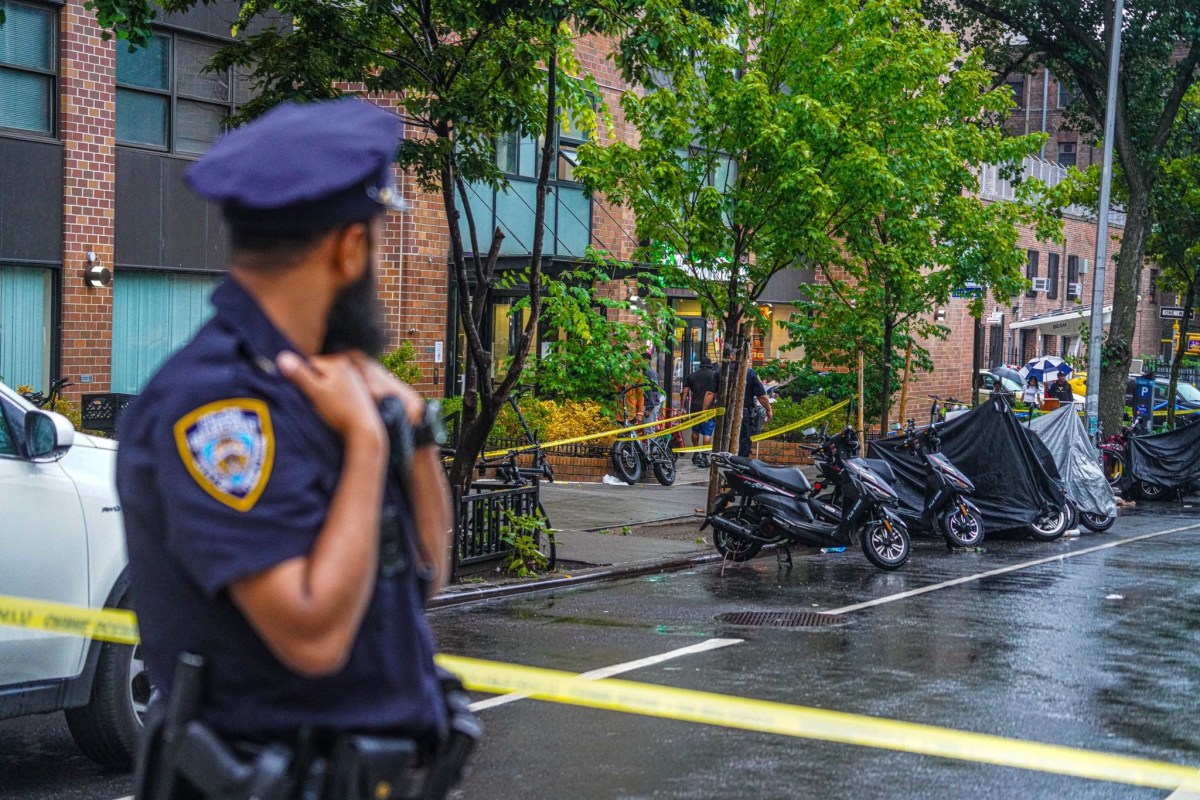 Police at a shooting scene