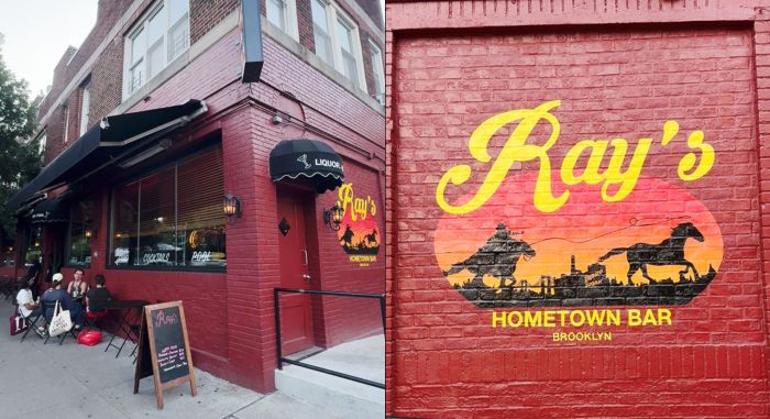 The outside of Ray's Hometown Bar in Greenpoint, Brooklyn