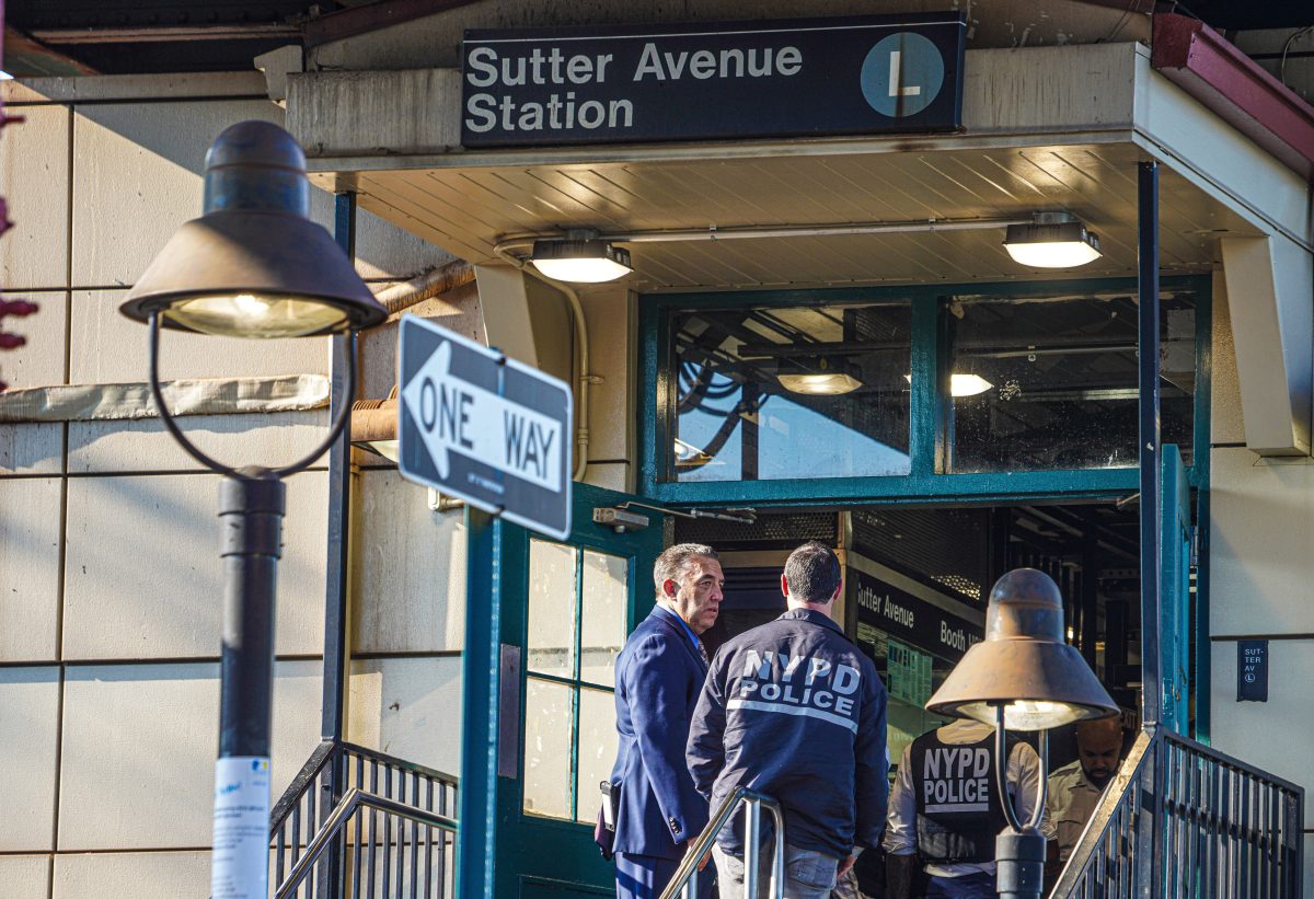 Police at scene of Brooklyn subway shooting