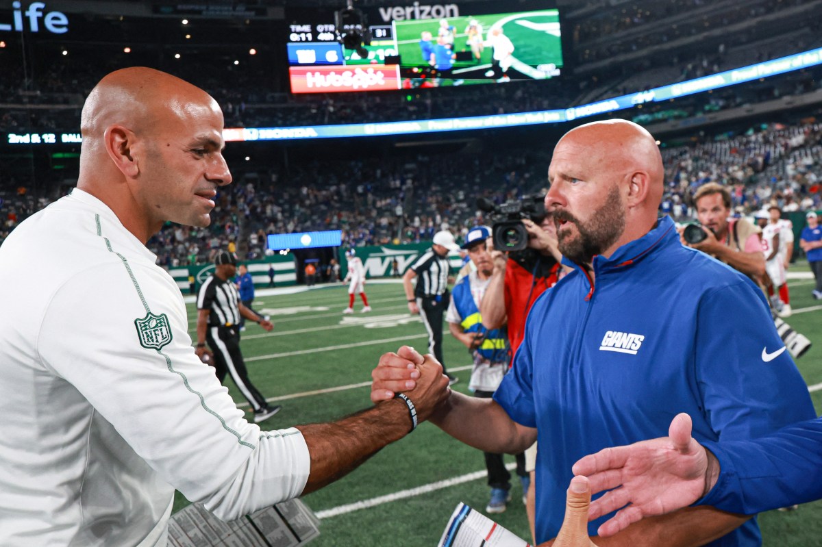 Jets head coach Robert Saleh with Giants head coach Brian Daboll NFL Week 1 odds