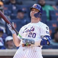 Mets Pete Alonso reacts after striking out