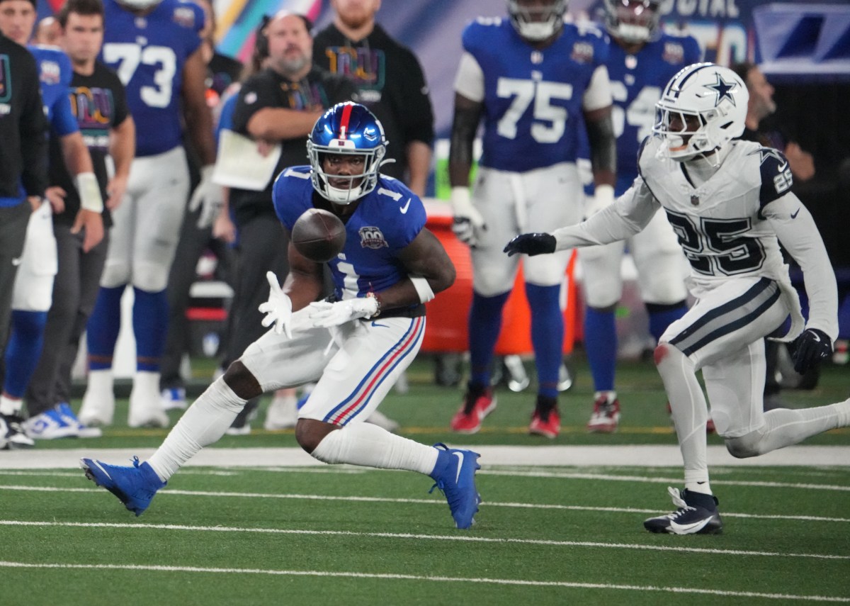 Malik Nabers makes catch Giants Cowboys