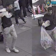 man in black shirt and tan pants who allegedly punched a woman on the Upper West Side