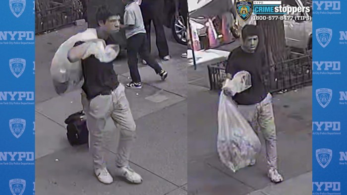 man in black shirt and tan pants who allegedly punched a woman on the Upper West Side