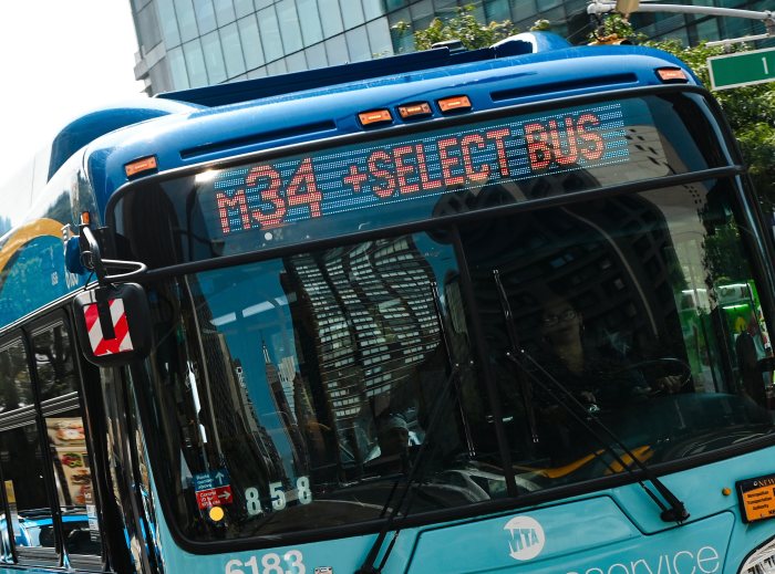 MTA bus equipped with enforcement cameras