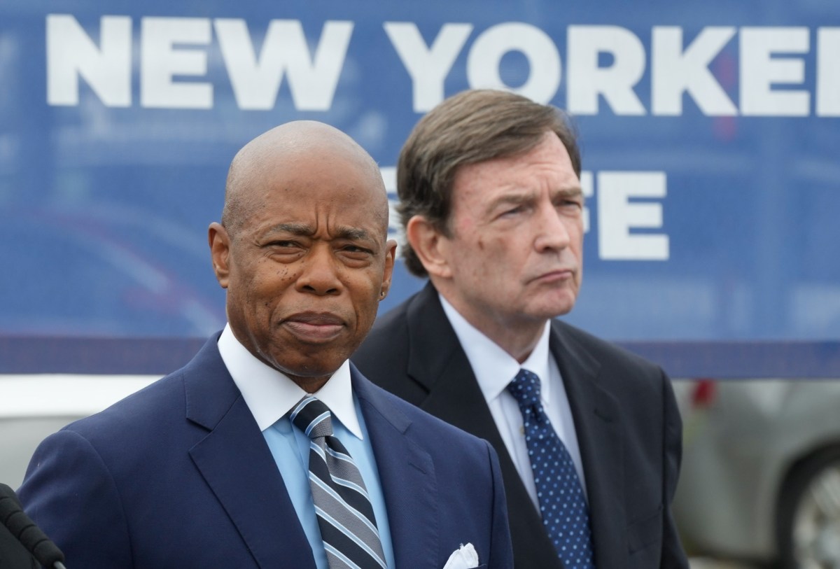 Mayor Eric Adams with interim Police Commissioner Thomas Donlon